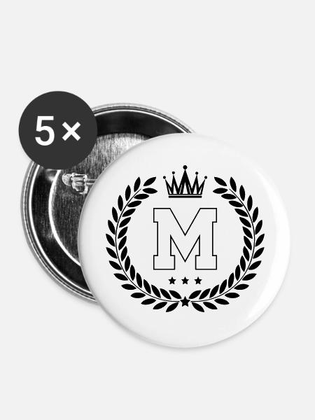 wappen M - Buttons groß 56 mm (5er Pack) - Weiß