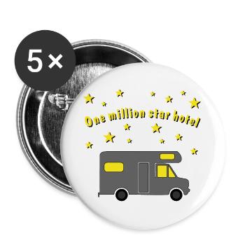 one million star hotel - Buttons groß 56 mm (5er Pack) - Weiß - Vorne