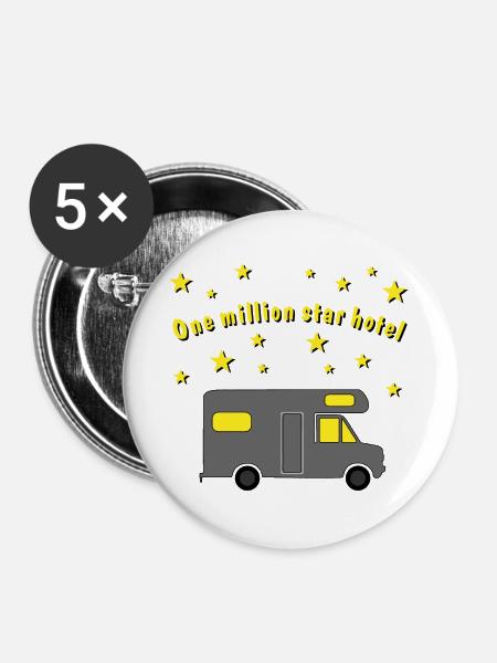 one million star hotel - Buttons groß 56 mm (5er Pack) - Weiß