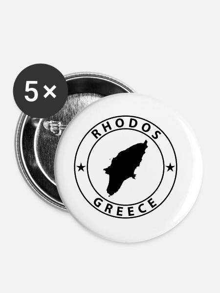 Rhodos - Buttons groß 56 mm (5er Pack) - Weiß