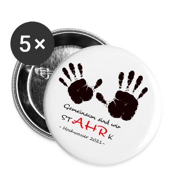 We AHR together | Ahrtal Hochwasser SolidAHRität - Buttons groß 56 mm (5er Pack) - Weiß - Vorne