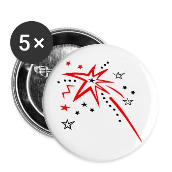 Stars, fireworks, shooting star - Buttons large 2.2''/56 mm (5-pack) - white - Front