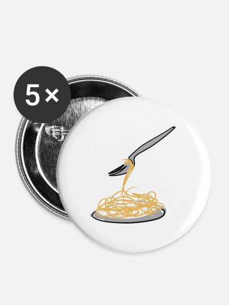 spaghetti symbol - Buttons groß 56 mm (5er Pack) - Weiß