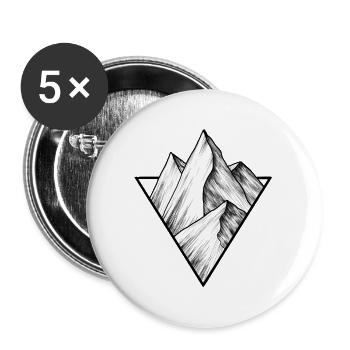 Mountain logo - Buttons large 2.2''/56 mm (5-pack) - white - Front