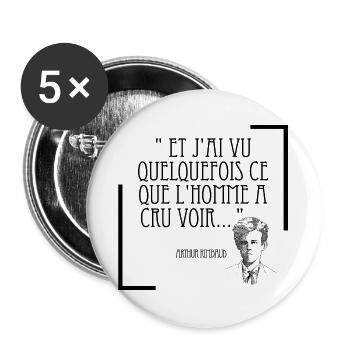 Arthur Rimbaud, le bateau ivre - Lot de 5 grands badges (56 mm) - blanc - Devant
