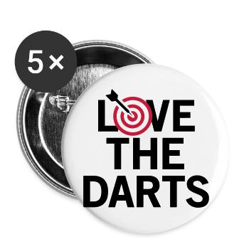 Love The Darts 2 - Buttons groß 56 mm (5er Pack) - Weiß - Vorne