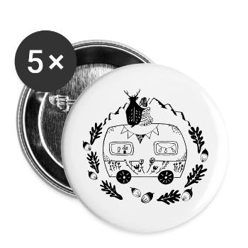 Norwegenliebe - Buttons groß 56 mm (5er Pack) - Weiß - Vorne