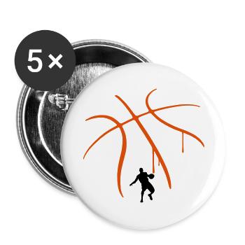 Basketball - Buttons large 2.2''/56 mm (5-pack) - white - Front