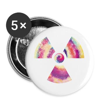 Tie Dye Manip Radio Radiologie Strahlung Logo - Buttons groß 56 mm (5er Pack) - Weiß - Vorne