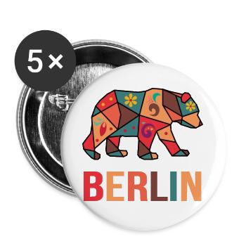 Hauptstad Berlin Tolles Motiv für Berliner - Buttons groß 56 mm (5er Pack) - Weiß - Vorne