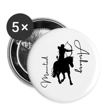 Mounted archer black - Buttons large 2.2''/56 mm (5-pack) - white - Front