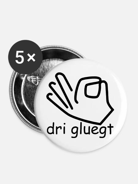 dri gluegt - Buttons groß 56 mm (5er Pack) - Weiß
