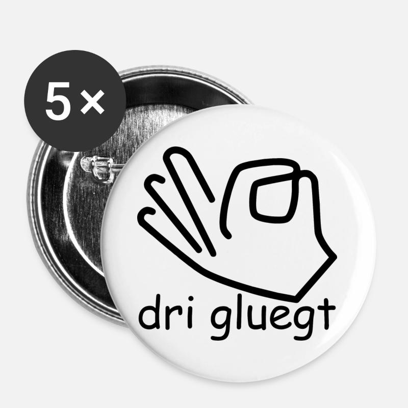dri gluegt - Buttons groß 56 mm (5er Pack) - Weiß