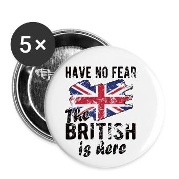 Brite Großbritannien Herkunft Britische Flagge - Buttons groß 56 mm (5er Pack) - Weiß - Vorne
