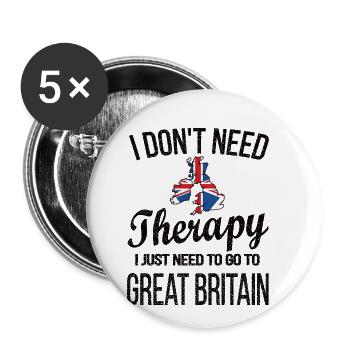 Brite Großbritannien Herkunft Britische Flagge - Buttons groß 56 mm (5er Pack) - Weiß - Vorne