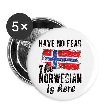 Norvège norvégienne Origine Drapeau norvégien - Lot de 5 grands badges (56 mm) - blanc - Devant