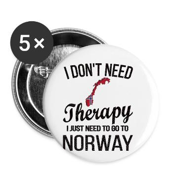 Norvégien Norvège origine drapeau norvégien - Lot de 5 grands badges (56 mm) - blanc - Devant