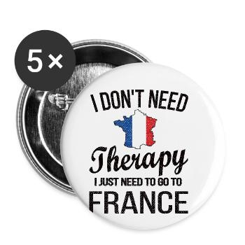 Franzose Frankreich Herkunft Französische Flagge - Buttons groß 56 mm (5er Pack) - Weiß - Vorne