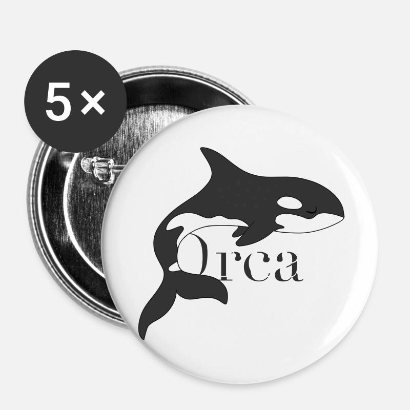 Orca Dream – Majestic Killer Whale - Buttons large 2.2''/56 mm (5-pack) - white