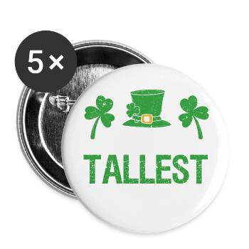 Weltgrößter Leprechaun Lustiger St. Patrick's Day - Buttons groß 56 mm (5er Pack) - Weiß - Vorne