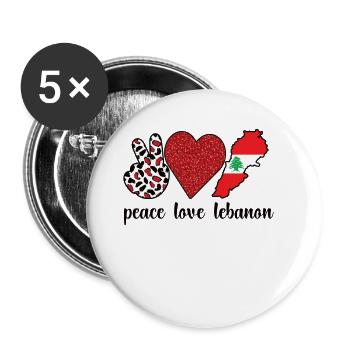 Stolzer Libanese Libanon Libanesische Wurzeln - Buttons groß 56 mm (5er Pack) - Weiß - Vorne