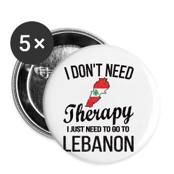 Stolzer Libanese Libanon Libanesische Flagge - Buttons groß 56 mm (5er Pack) - Weiß - Vorne