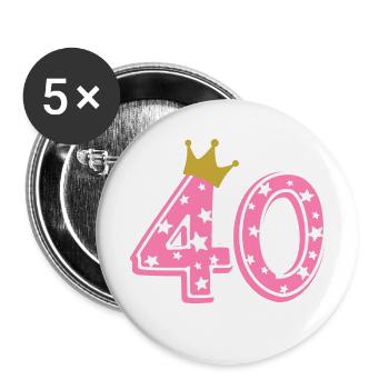 40 Krone 40e anniversaire 40 ans - Lot de 5 grands badges (56 mm) - blanc - Devant