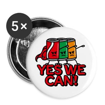 Oui, nous pouvons super-héros team building canettes de boissons - Lot de 5 grands badges (56 mm) - blanc - Devant