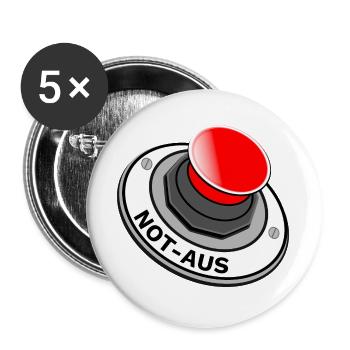 Not Aus Button Schalter für Genervte schnelle Ruhe - Buttons groß 56 mm (5er Pack) - Weiß - Vorne