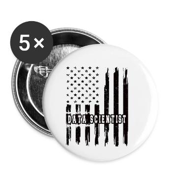 Data Scientist Geschenke Big Data Data Science - Buttons groß 56 mm (5er Pack) - Weiß - Vorne