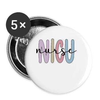 NICU Neonatal Intensive Care Nurse - Buttons large 2.2''/56 mm (5-pack) - white - Front