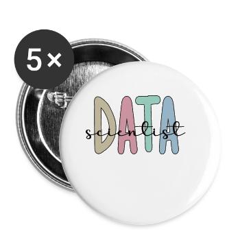 Data Scientist Geschenke Big Data Data Science - Buttons groß 56 mm (5er Pack) - Weiß - Vorne