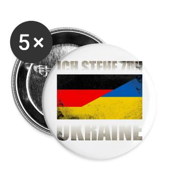 Vintage German Ukraine Flag Germany - Buttons large 2.2''/56 mm (5-pack) - white - Front