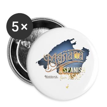 Mañana Dicton T-Shirt Design - Lot de 5 grands badges (56 mm) - blanc - Devant