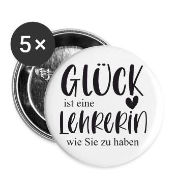 Lehrerin Danke Geschenk Abschied - Buttons groß 56 mm (5er Pack) - Weiß - Vorne