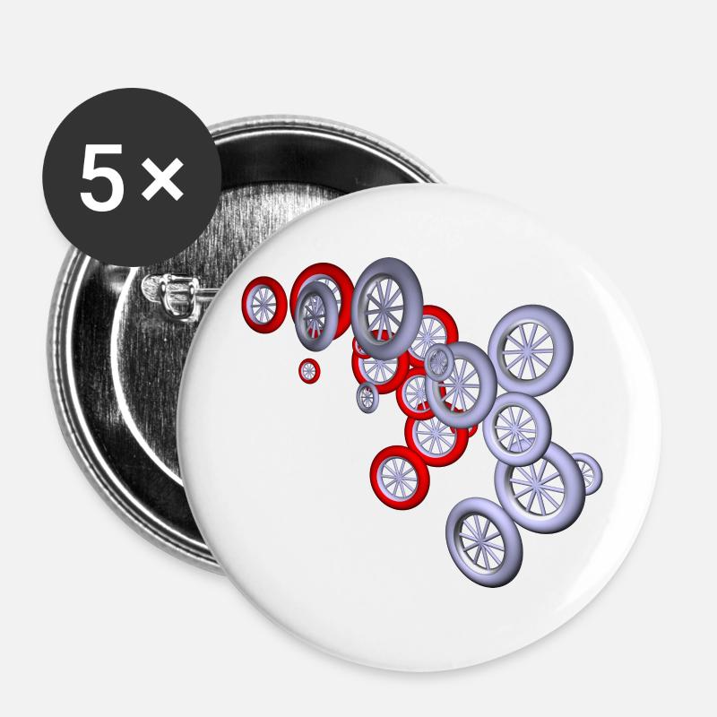 Wheels - Buttons large 2.2''/56 mm (5-pack) - white