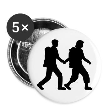 2 Amis Couple - Lot de 5 grands badges (56 mm) - blanc - Devant