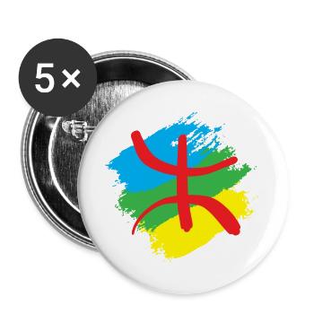 Stylized Amazigh flag - Buttons large 2.2''/56 mm (5-pack) - white - Front