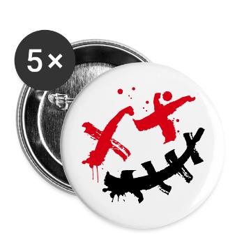 Smilie Techwear Style - Buttons large 2.2''/56 mm (5-pack) - white - Front