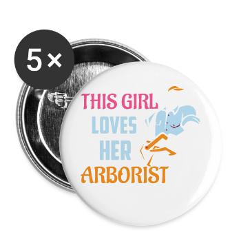 This Girl Loves Her Arborist Woodworker Lumberjac - Buttons large 2.2''/56 mm (5-pack) - white - Front