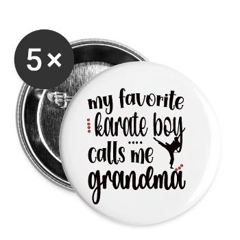 Fière Karaté Grand-mère Meilleur Karaté Grand-mère Cadeau - Lot de 5 grands badges (56 mm) - blanc - Devant