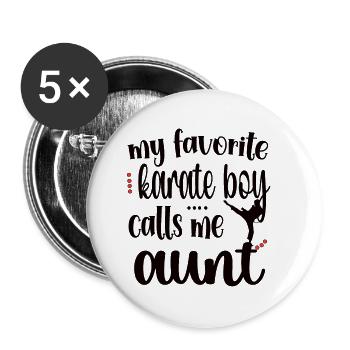 Best Karate Aunt Gift Proud Karate Aunt - Buttons large 2.2''/56 mm (5-pack) - white - Front