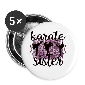 Karate Sister Proud Karate Sister Gift - Buttons large 2.2''/56 mm (5-pack) - white - Front