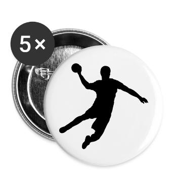 Handball - Buttons groß 56 mm (5er Pack) - Weiß - Vorne