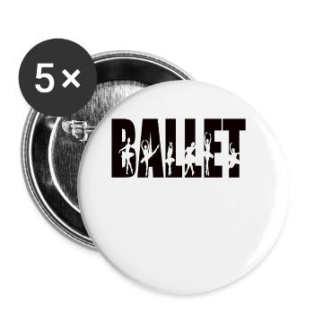 Balletttänzer Geschenk Ballerina Ballett-Tänzerin - Buttons groß 56 mm (5er Pack) - Weiß - Vorne