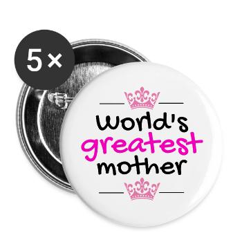 Die größte Mutter der Welt!! - Buttons groß 56 mm (5er Pack) - Weiß - Vorne