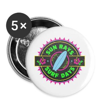 Surfen Retro Surfer Grafikdesign - Buttons groß 56 mm (5er Pack) - Weiß - Vorne