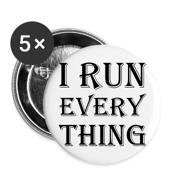Triathlon Swim Bike Run Marathon - Buttons groß 56 mm (5er Pack) - Weiß - Vorne