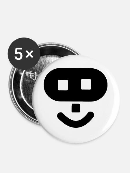 Hacker-Logo - Buttons groß 56 mm (5er Pack) - Weiß
