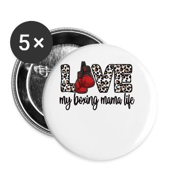Boxing Mom Gift Proud Boxing Mom From Boxer Mama - Buttons large 2.2''/56 mm (5-pack) - white - Front